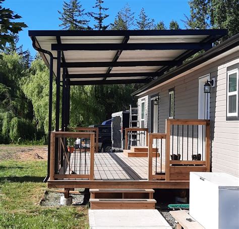 house under large metal cannopy|metal front porch canopy.